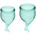 Менструальные чаши Satisfyer Feel Secure 2 шт, зеленые - фото