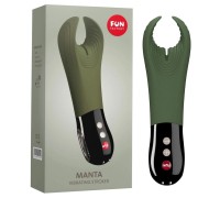 Уникальный мастурбатор с вибрацией Fun Factory Manta зеленый