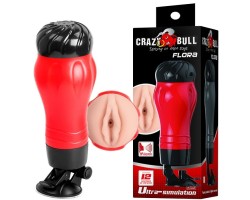 Мастурбатор вагина на присоске с вибрацией и звуком Crazy Bull Maurice