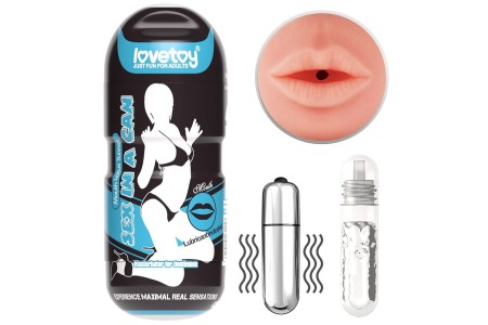 Мастурбатор в колбе губки Sex in a can с вибрацией