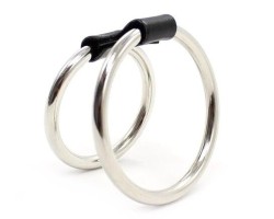 Два стальных эрекционных кольца на ремешке