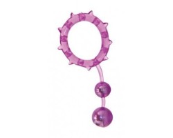 Кольцо с 2 утяжеляющими шариками фиолетовое Ball Banger Cock Ring