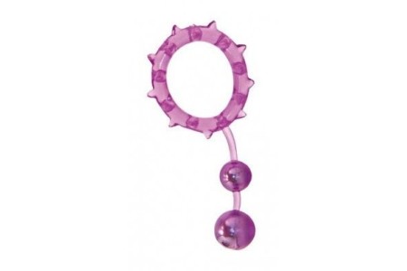 Кольцо с 2 утяжеляющими шариками фиолетовое Ball Banger Cock Ring