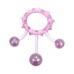 Кольцо с 3 утяжеляющими шариками розовое Ball Banger Cock Ring - фото 1