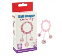 Кольцо с 3 утяжеляющими шариками розовое Ball Banger Cock Ring