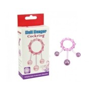 Кольцо с 3 утяжеляющими шариками фиолетовое Ball Banger Cock Ring