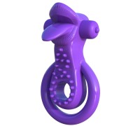 Двойное эрекционное кольцо с вибрацией Licks Couples Ring фиолетового цвета