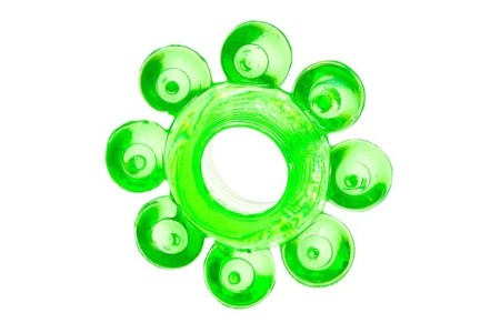 Тянущееся зеленое кольцо с массажными шариками