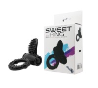 Эрекционное кольцо язычок с вибрацией черное