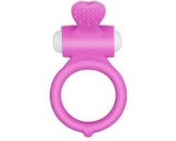 Виброкольцо розовое Power Heart Clit Cockring