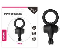 Черное виброкольцо Power Thrill Clit Cockring