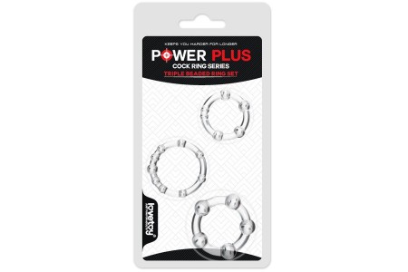 Набор колец прозрачных Power Plus Triple Beaded Ring Set
