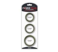 Набор из 3 плоских эрекционных колец Power Plus Soft Silicone Pro Ring зеленого цвета