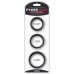 Набор из 3 плоских эрекционных колец Power Plus Soft Silicone Pro Ring черного цвета - фото 1