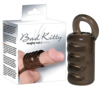 Рельефная насадка с петлёй на мошонку Bad Kitty