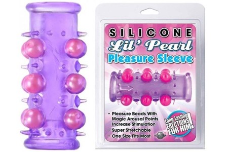 Открытая насадка на пенис Silicone Lil Pearl Pleasure Sleeve Purple