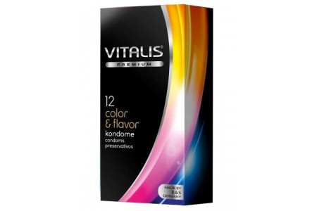 Презервативы Vitalis Premium №12 Color & Flavor - цветные / ароматизированные