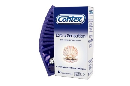 Презервативы Contex №12 Extra Sensation (с крупными точками и ребрами)