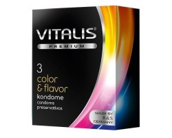 Презервативы Vitalis Premium №3 Color & Flavor - цветные / ароматизированные
