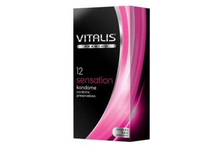 Презервативы Vitalis Premium №12 Sensation - с кольцами и точками