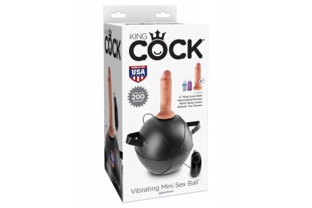 Мяч с насадкой и вибрацией King Cock Vibrating Mini Sex Ball with 6 in Dildo