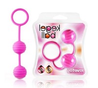 Вагинальные шарики Kegel ball розовые с рельефным рисунком