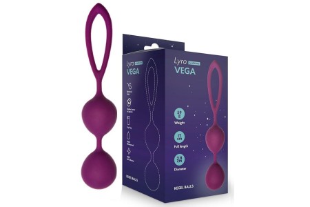 Вагинальные шарики Vega со смещенным центром тяжести темно-сливового цвета