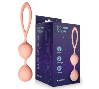 Вагинальные шарики Vega со смещенным центром тяжести персикового цвета