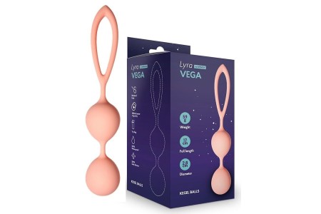 Вагинальные шарики Vega со смещенным центром тяжести персикового цвета