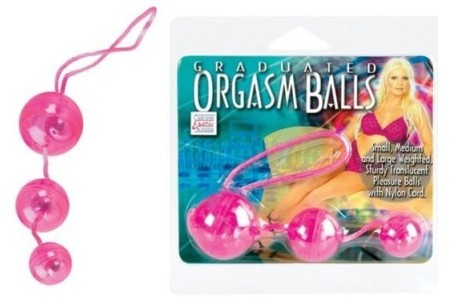 Три розовых вагинальных шарика Orgasm balls