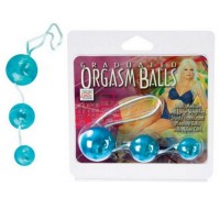 Три голубых вагинальных шарика Orgasm balls