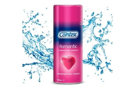 Гель-смазка Contex Romantic с ароматом клубники 100 мл