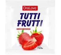 Съедобный лубрикант со вкусом земляники Tutti-Frutti OraLove 4 мл, пробник