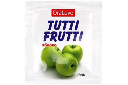 Съедобный лубрикант со вкусом яблока Tutti-Frutti OraLove 4 мл, пробник