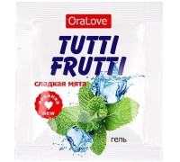 Съедобный лубрикант со вкусом сладкой мяты Tutti-Frutti OraLove 4 мл, пробник