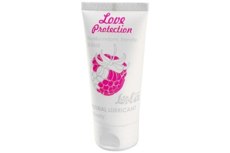 Съедобный лубрикант с ароматом малины Lola Games Love Protection Raspberry 50 мл