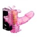 Вибробабочка с отростком и анальным вибромассажером розовая - фото 4