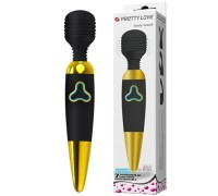Вибромассажер Pretty Love Body Wand с 7 функциями вибрации черно-золотой