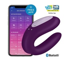 Стимулятор для пар Satisfyer Partner Double Joy с возможностью управления через смартфон фиолетовый