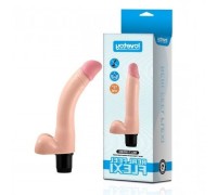 Вибратор с мошонкой и с нежно-розовой головкой Real feel flexi 23 см