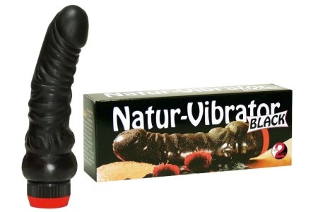 Реалистичный рельефный вибратор Naturvibrator черный