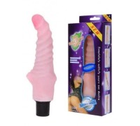 Вибратор розовый рельефный 18 см