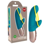 Мини-вибратор с клиторальной стимуляцией Fun Factory Amorino голубой