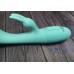 Вибратор с клиторальным стимулятором в форме ушек кролика Naya аквамаринового цвета - фото 3