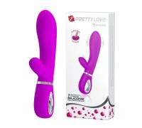 Перезаряжаемый вибратор с клиторальным стимулятором Thomas фиолетовый