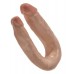 Двойной фаллос King Cock U-Shaped Small Double Trouble Tan - фото 1