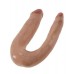 Двойной фаллос King Cock U-Shaped Small Double Trouble Tan - фото 2
