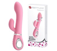 Вибратор с клиторальным стимулятором и функцией ротации Pretty Love Ternence нежно-розовый