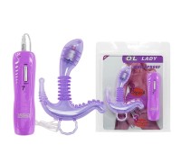 Вибростимулятор точки-G с анальным и клиторальным стимуляторами Ol Lady, фиолетовый
