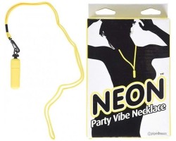 Вибро-пуля желтого цвета на шнурке Neon Party Vibe Necklace